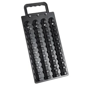ALOANES 40-Piece Portable Socket Organizer Steel Tray, Socket Holders with Portable Handle, Heavy Duty Socket Holder Kit, 1/2-Inch x 40 Clips(Black)