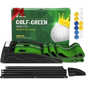 Indoor Golf Putting Green Mat, Automatic Ball Return Golfing Green Mat,Golf Gifts for Men, Father's Day, Indoor Use, Golf Training Mat, Training Aid,Practice with 13 Balls