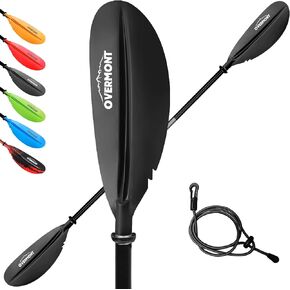 Overmont Kayak Paddles with Leash - Heavy Duty Aluminum Alloy Shaft Boating Oar for Kayaking Boating Canoeing 218cm/86in - 230cm/90.5in - 241cm/95in in Kuwait
