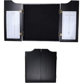 GSE Games & Sports Expert Professional Solid Wood Classic Official Size Dartboard Cabinet with Dart Scoreboard for Game Room. Dart Board & Darts Not Included (Black)
