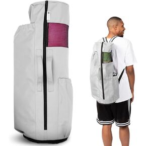 Large Expandable Yoga Bag for Mat and Blocks - Yoga Mat Bag for Women and Men - Yoga bags and carriers fits all your stuff for Workout with Pockets and Adjustable Strap (32"L x 9" Diameter)