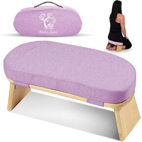 Monk & Llama Meditation Bench - Foldable, Ergonomic, Bamboo Kneeling Stool— Perfect Seiza Bench Meditation Stool Chair for Prayer & Travel - Deeper & Enjoyable Sessions