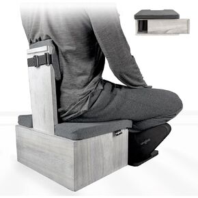 Box Meditation Floor Chair, Back Support, Knee and Hip Support, Knees, Portable and Lightweight (Gray)