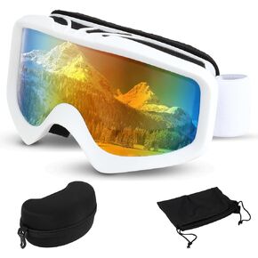 FOCUHUNTER OTG Ski Goggles Over Glasses Ski Snowboard Goggles Anti Fog, 100% UV Protection Snow Goggles for Men Women Adult