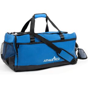 Athletico Sideline Soccer Duffle - Soccer Bag for Basketball, Volleyball & Football | Duffel Includes Separate Cleat Compartment (Black)
