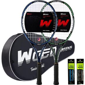 Adult 2 Player Tennis Racket Perfect for Beginner and Professional Players, 27" Speed Tennis Racquet Include Overgrips, Tennis Bag, Vibration Dampes, Covers