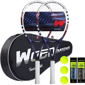 Tennis Rackets for Adults 27 Inch Tennis Racquets Set Included Tennis Racket Tennis Balls Overgrips Vibration Dampers Tennis Bag