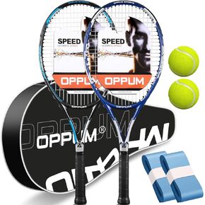 27" Pro Tennis Rackets (2-Pack), Lightweight, Durable Strings, Ideal for Beginner/Intermediate Players