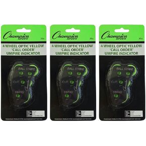 Champion Sports 4 Wheel Optic Yellow Call Order Umpire Indicator - PI4 (3-Pack)