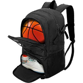 Basketball Backpack with Ball Compartment – Large Basketball Bag with Shoes compartment Sports Equipment Bag for Soccer Ball,Volleyball,Gym,Outdoor,Travel(black)