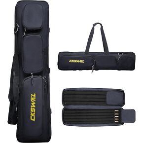 5x4 Pool Cue Case，Cue Stick Case with Large Capacity, Pool Stick Bag with Multi-Pocket Portability and Hidden Shoulder Strap, Billiard Stick Carrying Case Holds 5 Shafts and 4 Butts