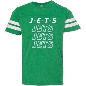 J-E-TS Jets Jets Jets Youth Kids V-Neck Football Jersey T-Shirt