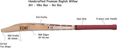 مضرب الكريكيت SS T20 Legend County Premium English Willow Cricket - إصدار محدود، مقاس رجالي in Saudi Arabia