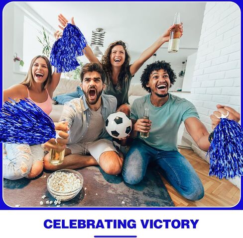 Thenshop Cheerleading Pom Poms 4 Pack Cheerleader Squad Spirited Fun Pompoms Cheer Hand Flowers Metallic Foil Pompoms for Adults Sports Meeting Team Spirit Cheering Party in Saudi Arabia