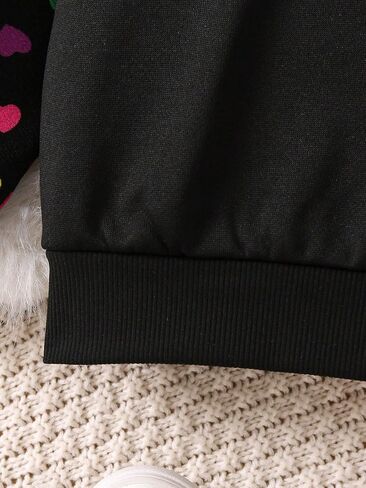 SOLY HUX Toddler Girl's Heart Print Sweatshirt Crewneck Long Sleeve Casual Pullover Tops in Saudi Arabia