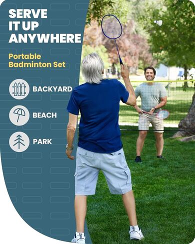 Boulder Sports Badminton Rackets - Lightweight Badminton Racket Set with 3 Shuttlecocks and Racquet Case - Badminton Set for Backyard or Outdoor Games in Saudi Arabia