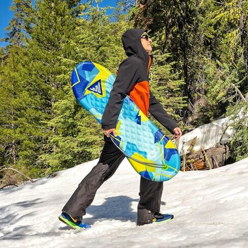 Artikfun قسط رغوة التزلج على الجليد حبل السحب ومقبض الحجم للشباب والكبار | تصميم محيطي للقدم بطول 48 بوصة، رائع للفناء الخلفي والتلال المحلية in Kuwait