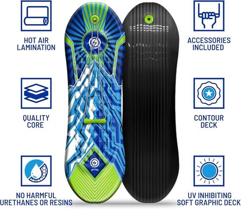 Artikfun قسط رغوة التزلج على الجليد حبل السحب ومقبض الحجم للشباب والكبار | تصميم محيطي للقدم بطول 48 بوصة، رائع للفناء الخلفي والتلال المحلية in Kuwait