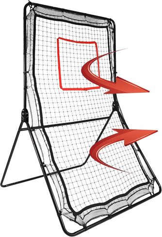 Lineslife Lacrosse Rebounder لشبكة الفناء الخلفي، معدات تدريب شديدة التحمل مقاس 4 × 6 أقدام للرمي والرمي، شاشة ترتد للخلف، مدرب ارتداد رياضي in Kuwait
