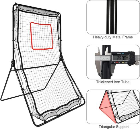 Lineslife Lacrosse Rebounder لشبكة الفناء الخلفي، معدات تدريب شديدة التحمل مقاس 4 × 6 أقدام للرمي والرمي، شاشة ترتد للخلف، مدرب ارتداد رياضي in Kuwait