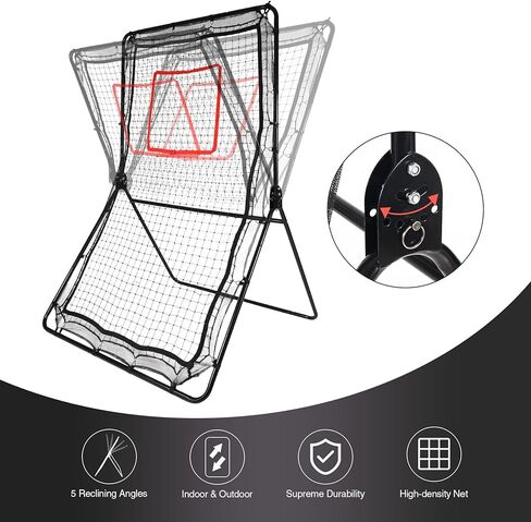 Lineslife Lacrosse Rebounder لشبكة الفناء الخلفي، معدات تدريب شديدة التحمل مقاس 4 × 6 أقدام للرمي والرمي، شاشة ترتد للخلف، مدرب ارتداد رياضي in Kuwait
