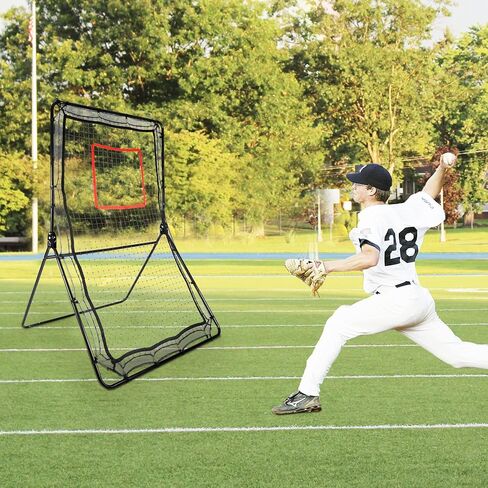 Lineslife Lacrosse Rebounder لشبكة الفناء الخلفي، معدات تدريب شديدة التحمل مقاس 4 × 6 أقدام للرمي والرمي، شاشة ترتد للخلف، مدرب ارتداد رياضي in Kuwait