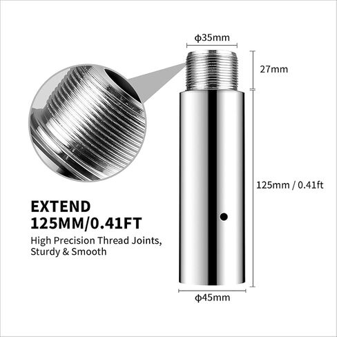 Pole Extension for Pole Dancing 45mm - 125/250/500mm Dancing Pole Extension, Easy to Install, Smooth Connection Chrome Extension for Dance Pole in Saudi Arabia