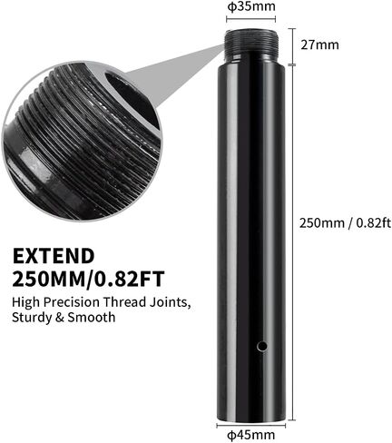 Pole Extension for Pole Dancing 45mm - 125/250/500mm Dancing Pole Extension, Easy to Install, Smooth Connection Chrome Extension for Dance Pole in Saudi Arabia