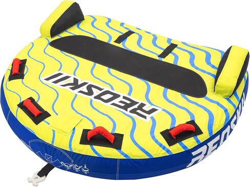 Towable Tubes for Boating 2 Person, Heavy Duty Boat Tubes and Towables, Inflatable Water Tubes for Boats to Pull with Fins, Drainage, Quick Connector, Large Capacity in Saudi Arabia