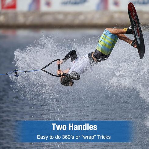 Affordura Wakeboard Rope حبل التزلج المائي مع مقبض حبال التزلج للرياضات المائية، حبل سحب التزلج للأنابيب 4 أقسام حبل سحب الأنبوب للرياضات المائية (75 قدمًا)، تتضمن حقيبة تخزين in Kuwait