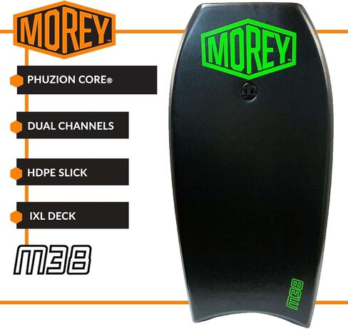 Morey Body Board M38 - 38 INCH - PHUZION EPS CORE - Crescent Tail - IXL Deck - HDPE Slick - Coil Leash in Saudi Arabia