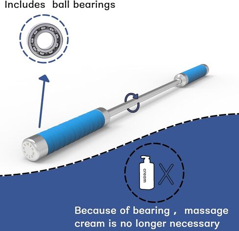 Stainless Steel Muscle Roller Stick for Legs with Silicone Grip and Ball Bearing for Athletes - Massage Roller Stick in Saudi Arabia