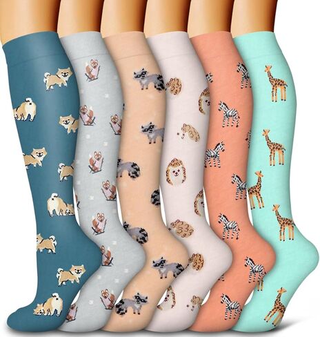 مجموعة من 6 جوارب ضغط نحاسية من بلومابل للنساء والرجال، أفضل دعم للدورة الدموية والجري والتمريض والرياضة in Kuwait