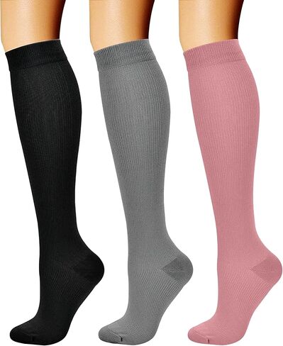 CHARMKING Compression Socks for Women & Men Circulation (3 Pairs) 15-20 mmHg is Best Support for Athletic Running Cycling in Saudi Arabia