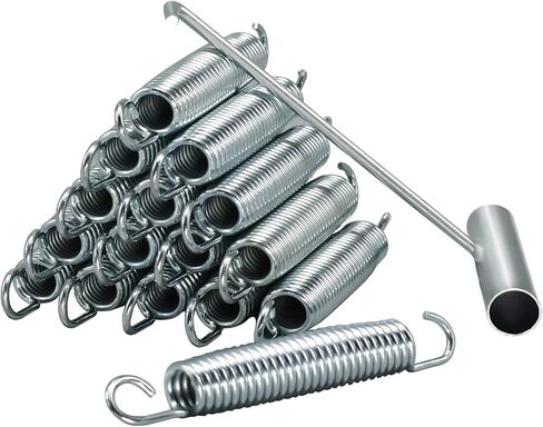 Trampoline Springs Heavy Duty 5.5-7Inch Stainless Steel Trampoline Replacement Springs Universal Trampoline Accessories with Spring Tool with 16 Pack in Kuwait