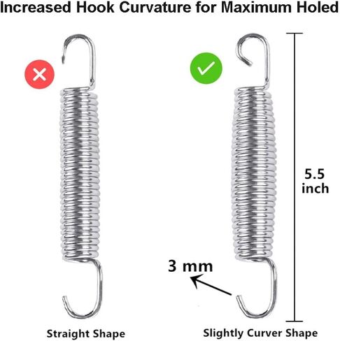 Trampoline Springs Heavy Duty 5.5-7Inch Stainless Steel Trampoline Replacement Springs Universal Trampoline Accessories with Spring Tool with 16 Pack in Kuwait