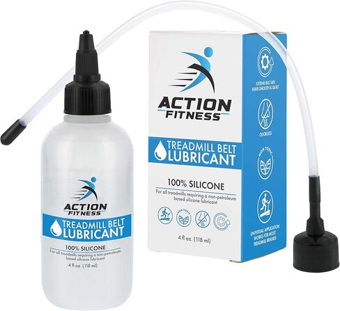100% Silicone Treadmill Belt Lubricant, 8 Ounces (2 Pack, 4 oz. Bottles) with Both Application Tubes and Twist Spout Caps - Controlled Lube Flow, Full Belt Width Lubrication - Odorless in Saudi Arabia