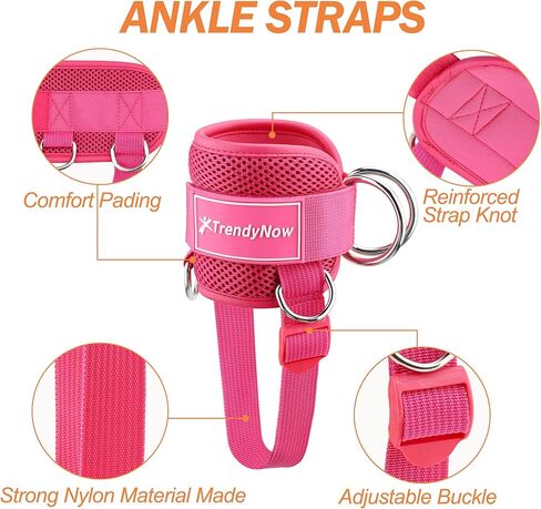 أشرطة الكاحل لآلات الكابلات، أساور كاحل قابلة للتعديل لآلة الكابلات، أشرطة كاحل مبطنة ومريحة للتمرين في صالة الألعاب الرياضية للأرداف، وركلات الساق، وحزام الكاحل الموزون، وأشرطة الساقين لآلة الكابلات in Kuwait