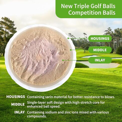 Triple Golf Balls are Suitable for tournaments and Competitive Greens(12 pcs) in Kuwait