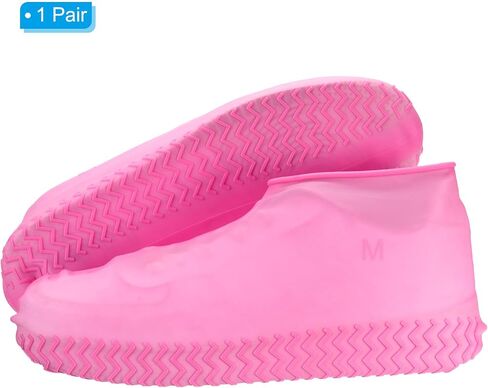 PATIKIL M Silicone Waterproof Shoe Covers, 1 Pair Thickened Reusable Non-Slip Foldable Rain Shoes Cover Overshoes Galoshes Protector for Outdoor Rain Snow, Blue in Saudi Arabia