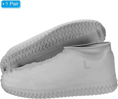 PATIKIL M Silicone Waterproof Shoe Covers, 1 Pair Thickened Reusable Non-Slip Foldable Rain Shoes Cover Overshoes Galoshes Protector for Outdoor Rain Snow, Blue in Saudi Arabia