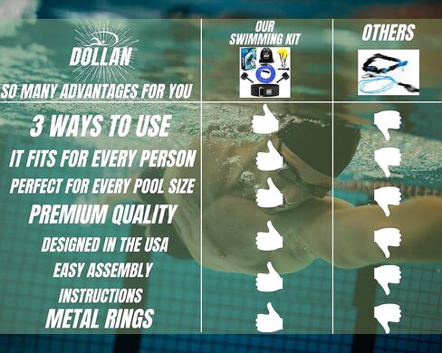 Swim Tether Stationary Swimming System, Swim Resistance Belt, Swimming Tether Belts for Swimming,Pool Harness, Swim Training Belt,Stationary Swim Trainer, Swimming Belt, Swim Belts in Saudi Arabia