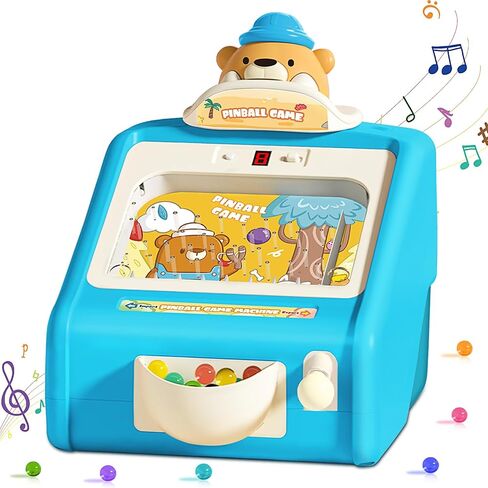 Pinball Machine for Kids,Toddler Toys for 3 4 5 6 7 8 Year Old,Electronic Arcade Tabletop Pinball Game for Boys and Girls 3-12 Ages，Lights and Music with 30 Pinballs，Ideal Gifts for Kids (Blue) in Saudi Arabia