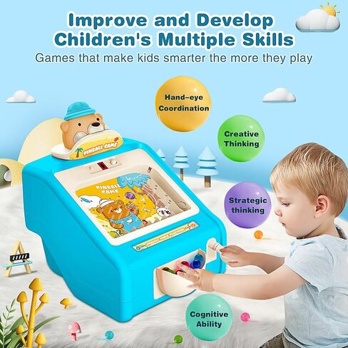 Pinball Machine for Kids,Toddler Toys for 3 4 5 6 7 8 Year Old,Electronic Arcade Tabletop Pinball Game for Boys and Girls 3-12 Ages，Lights and Music with 30 Pinballs，Ideal Gifts for Kids (Blue) in Saudi Arabia
