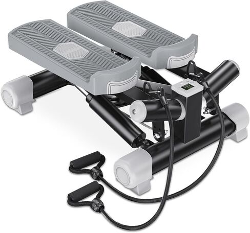 Advanced Twist Motion Mini Steppers for Exercise at Home, Portable Stair Steppers with Ultra Quiet Design, Resistance Bands & Mat - Hydraulic Fitness Stair Climber, 350lbs Weight Capacity in Saudi Arabia
