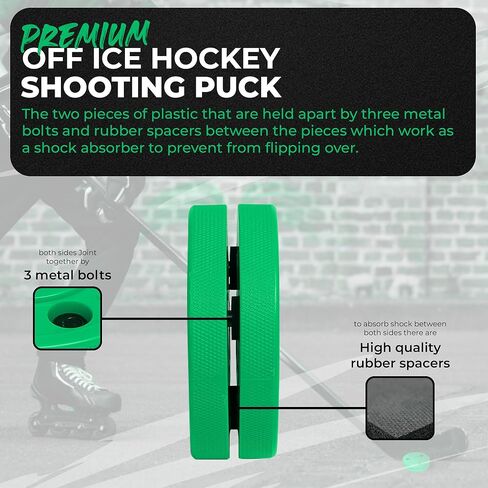 Green Biscuit Snipe Shooting Stick Handling Training Street Hockey Puck in Saudi Arabia