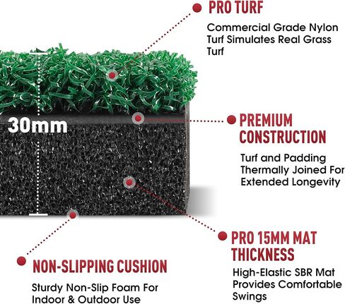 Golf Mat, Golf Practice Mat Turf for Home Use Backyard, Indoor and Outdoor, Compatible for Hitting Driving Chipping, Includes Golf Tees, Golf Balls in Saudi Arabia