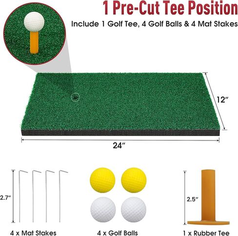 Golf Mat, Golf Practice Mat Turf for Home Use Backyard, Indoor and Outdoor, Compatible for Hitting Driving Chipping, Includes Golf Tees, Golf Balls in Saudi Arabia