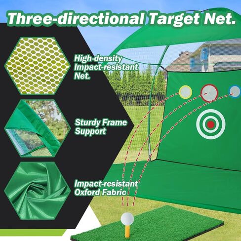 شبكة ضرب جولف Wafor بطول 10 × 7 أقدام لنطاق القيادة المحمول في الأماكن المغلقة/الخارجية لجميع الأندية، صغيرة الحجم وخفيفة الوزن، سهلة التخزين - تحسين لعبتك في أي مكان in Kuwait