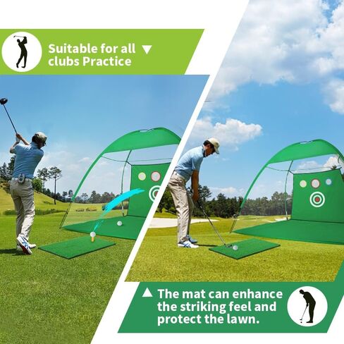 شبكة ضرب جولف Wafor بطول 10 × 7 أقدام لنطاق القيادة المحمول في الأماكن المغلقة/الخارجية لجميع الأندية، صغيرة الحجم وخفيفة الوزن، سهلة التخزين - تحسين لعبتك في أي مكان in Kuwait